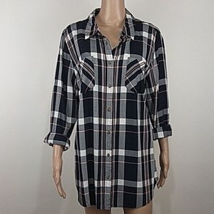 Merona | Blue Plaid Shirt